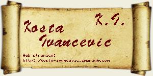 Kosta Ivančević vizit kartica